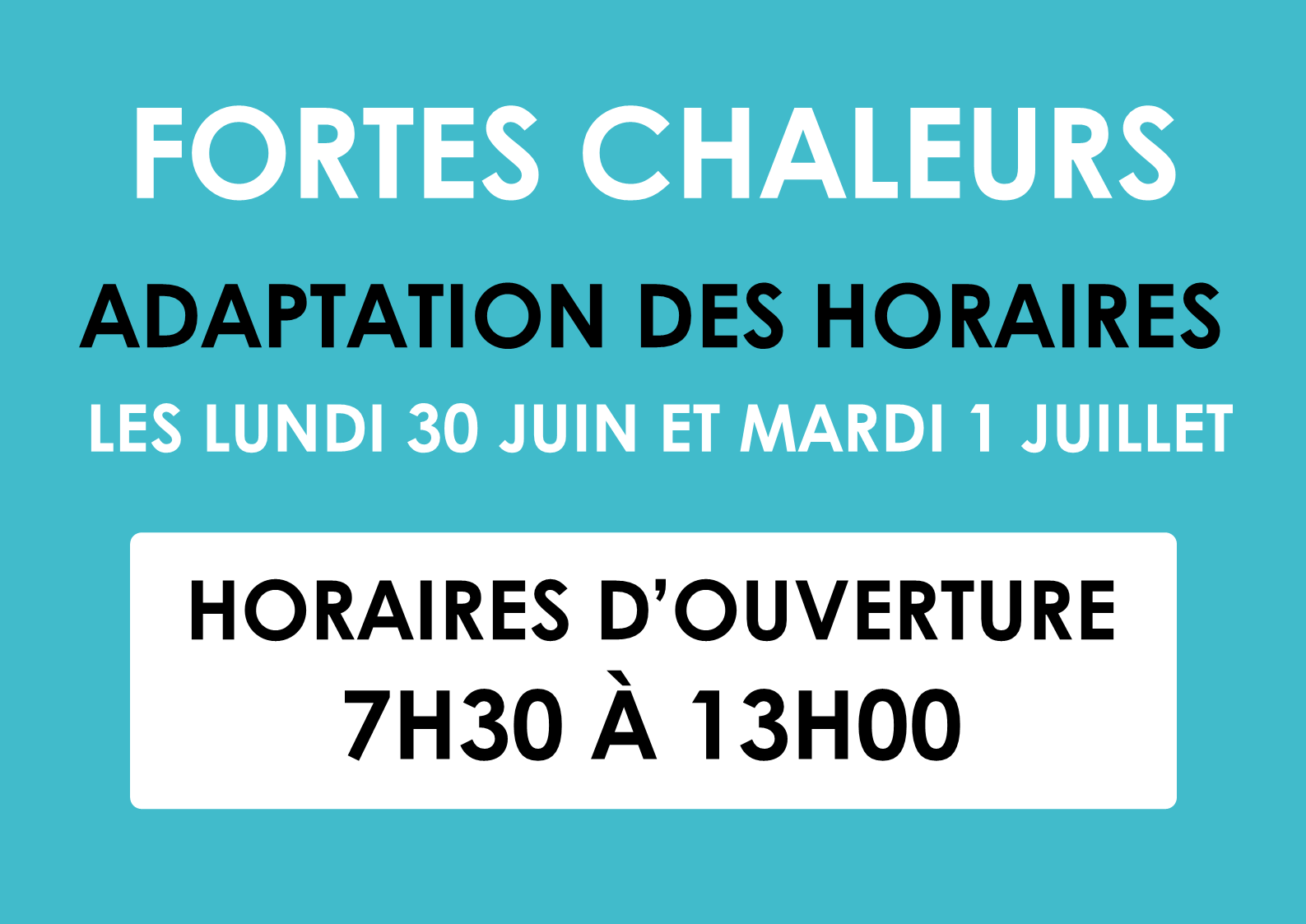 Affiche déchetterie fortes chaleurs